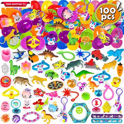 100PCS Prefilled Easter Eggs With Toys For Hunt Party Favor Supplies Kids Bask • $49.71