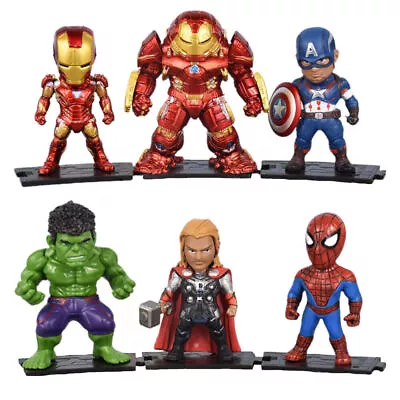 Marvel Avengers Thor Iron Man Hulk Model 6Pcs Figure Toy Display Gift Model UK • £19.59