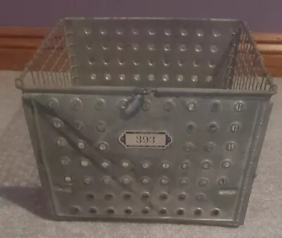 Vintage WASHBURN Wire Basket LOCKER BIN Gym # 393  Metal INDUSTRIAL 13 X 12 X 7 • $24.47