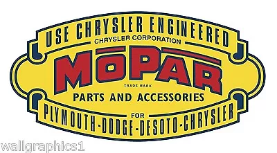 Vintage MOPAR Parts & Accessories Garage Wall Graphic Decal Sticker Poster Cling • $24.99