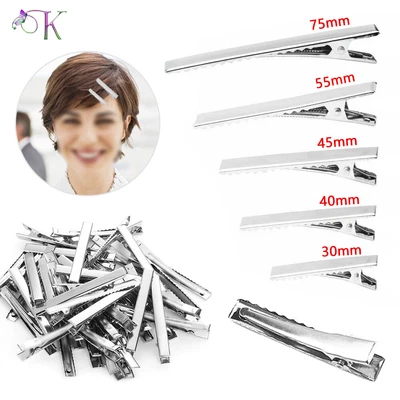 £5.89 • Buy 50X Small Medium Lot Silver Crocodile Alligator DIY Bow Blank Hair Clips UK