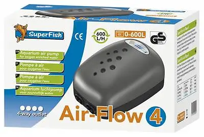 £39.14 • Buy Superfish Air Flow 4 Budget Air Pump Aquarium Fish Tank Airpump 600L/H 4 Outlets