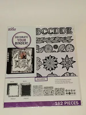 Sticko Binder Stickers 162 Pieces - Doodle Floral Binder Mega Kit • $10.50