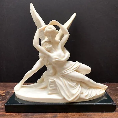 VALENTINE DAY GIFT! Cupids Kiss Gino G.Ruggeri Alabaster PSYCHE Statue Italy • $70.12