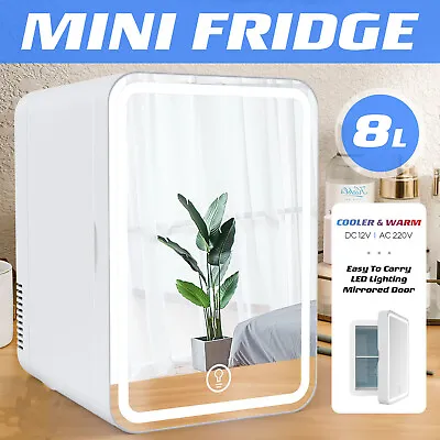 8L Mini Fridge Portable Beauty Cosmetic LED Mirror Makeup Refrigerator Cooler AU • $64.99