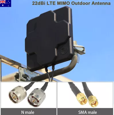 4G LTE Dual MIMO Antenna 2*22dBi Outdoor SMA N-Male Signal Strength Booster AU • $39.56