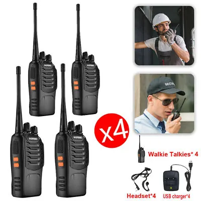 4 Pack Baofeng BF-888S UHF 400-470MHz Two-way Radio Walkie Talkie + Earphone UK • £51.99
