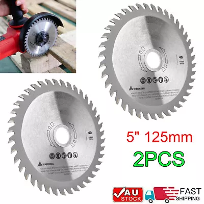 $10.99 • Buy 2x Circular Saw Blade 125mm 5” 40T Teeth Cutting Discs Wood Working Blade B 20mm