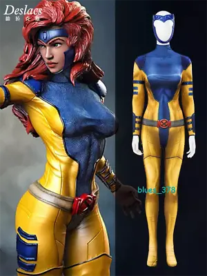 Marvel Comics Phoenix Jean Grey Cosplay Custome Outfits X-Men Jumpsuits W/Mask • $52.19