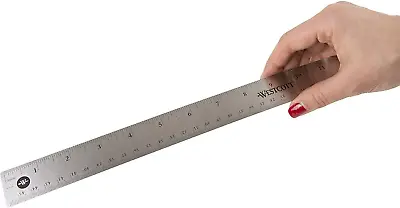 Ruler Measuring 18 Inch Stainless Steel Non-Slip Cork Base Metal Centimeter New • $6.89