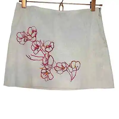 Y2K Vintage Guess Collection Floral Embroidered Mini Skirt White Pink • $40