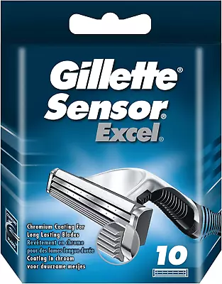 Gillette Sensor Excel Razor Blades For Men Pack Of 10 Blades • £13.99