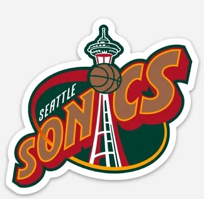 Vintage Seattle Supersonics STICKER - Former NBA Oklahoma City Thunder SONICS • $5.49