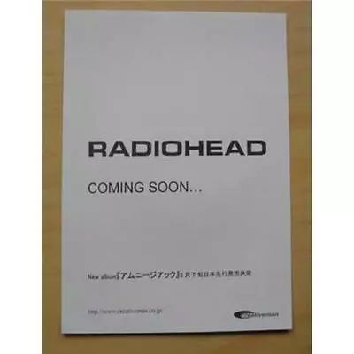 Radiohead Amnesiac - Coming Soon Handbill/flyer 15 X 21 Cm  For Forthcoming Albu • £6