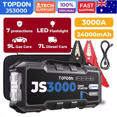 TOPDON JS3000 Car Jump Starter Battery Charger Booster Power Bank Portable AU • $235.99