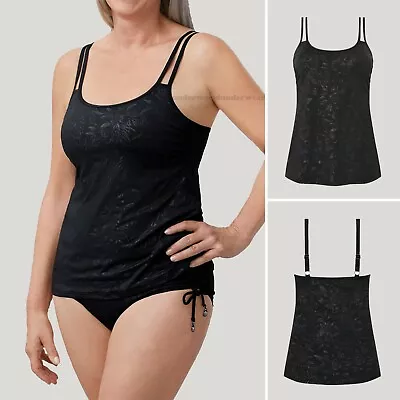 Amoena Manhattan Non Wired Mastectomy Tankini Top 71421 Black • $24.85