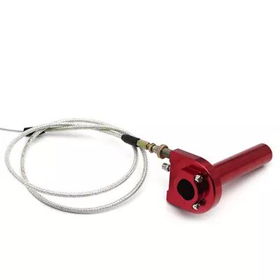 22mm 7/8  Handlebar Red CNC Motorcycle Throttle Turn Grip Quick Twister + Cable • $16.02