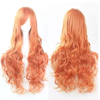 Hair Pink Wigs Air Volume High TemperatureSoft Silk Bulk Hair Long CurlyBig Wave • $87.64