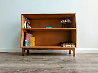 Mid Century Solid Elm Bookcase Display Unit Retro Vintage Atomic • £150