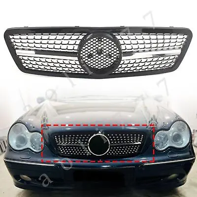 For Mercedes Benz C-Class W203 C200 C320 00-07 Chrome Black Gril • $98.70