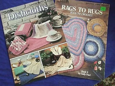 Vintage Leisure Arts Dishcloths & Rag Rugs   19 Patterns Great Small Gifts  • $8.99