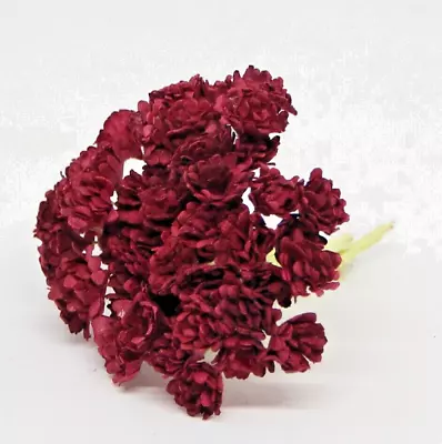 20X BURGUNDY Gypsophila Mulberry Paper Flowers Craft Card Making Embellishments  • £2.76