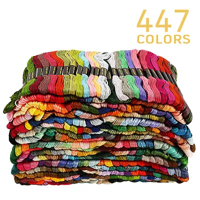 447 Colourful Egyptian Cross Stitch Cotton Sewing Skeins Embroidery Thread / • $44.99