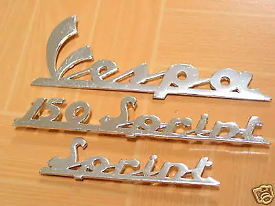 Vespa 150CC Sprint Scooter Vintage Badges Script Emblem 3 Pieces For 1 Set NEW • $24.99