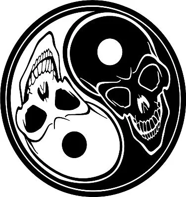Skull Ying Yang Horror Car Decal Sticker • $4.72