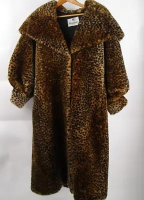 $150 • Buy Vintage Monterey Fashions Full Length Cheetah Faux Fur Coat Womens Size Small