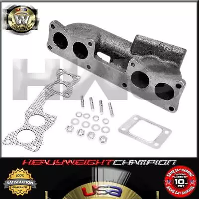 For Nissan KA24E 240SX S13 SOHC T3 Cast Iron Turbo Manifold Exhaust Header WG • $131.99