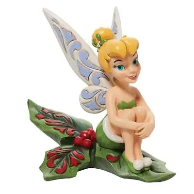 Jim Shore Disney Traditions - Tinkerbell Christmas - Sitting On Holly • $95