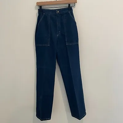 Vintage 70s Sears Jeans Womens 8 Blue Jean Dark Wash High Rise • $12.37