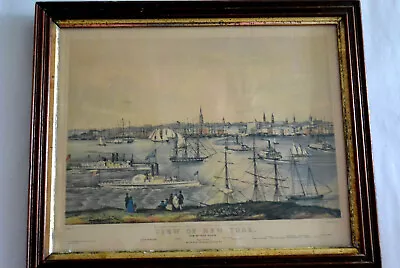 View Of New York From Brooklyn Heights N. Currier 1849 Fanny Palmer • $155.99