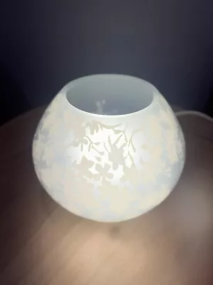 Ikea KNUBBIG Table Lamp Cherry-Blossoms White Glass Bowl 18cm • £6.99