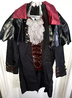 Mens 2 PC VAMPIRE PIRATE HALLOWEEN COSTUME Size Large Fancy Deluxe Chain Buckle • $20.76