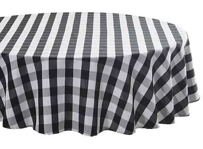 Tektrum 60  Round Tablecloth-Waterproof/Wrinkle Free - Black/White Checker • $20.95