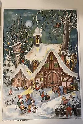 Vtg Richard Sellmer  A4 Traditional Advent Calendar W/ Glitter .windows Punched • $6.50