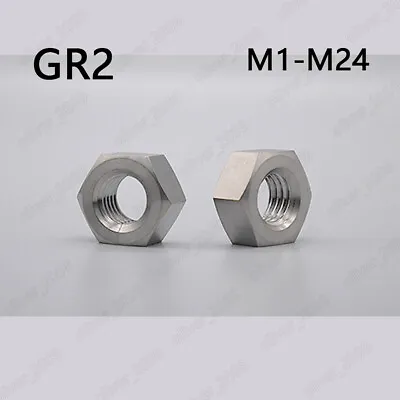Titanium GR2 Hexagon Nut Hex Nuts M1 M1.4 M1.6 M2 M3 M4 M5 M6 M8 M10 M12 M16-M24 • $71.16