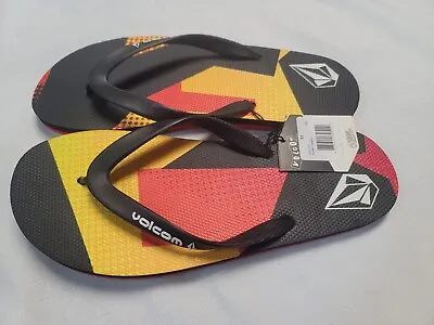 Volcom Men's  Red Black Flip Flops Size 11 • $16.99