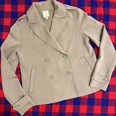 Joie Double Breasted Collared Moto Jacket With Pockets Tan Size S • $20