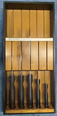 VINTAGE 1960's EKCO ARROWHEAD KNIFE SET OF 5 STAINLESS STEEL SABLEWOOD HANDLE • $45