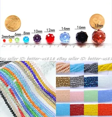 Wholesale Quality Czech Crystal Faceted Rondelle Spacer Beads 4MM 6MM 8MM 10MM • $2.97