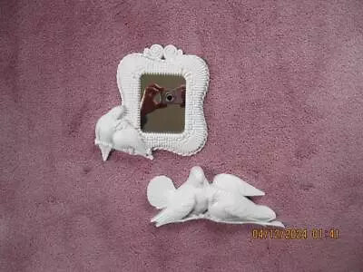 Vintage Home Interior White Doves - Love Birds A Mirror & Wall Large Plaque • $9.99