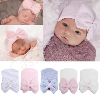 Baby Infant Hat Floral Print Turban Cap Newborn Head Wrap Beanie Knot Headband • £3.47