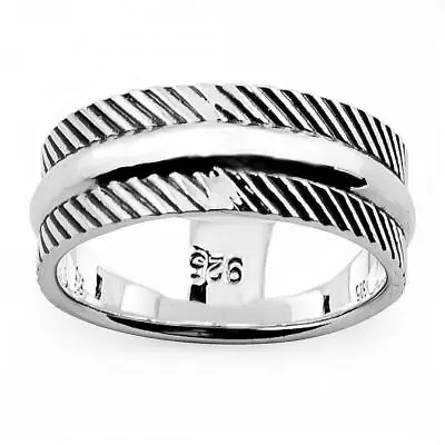 £33.67 • Buy Anti-Tarnish Sterling Silver Men's Ring (Size 9)
