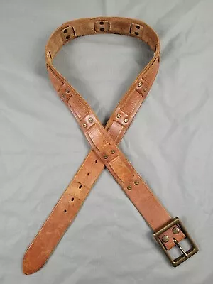 Lucky Brand Brown Leather Woven Rivets Belt Size 38 Mens • $17.99