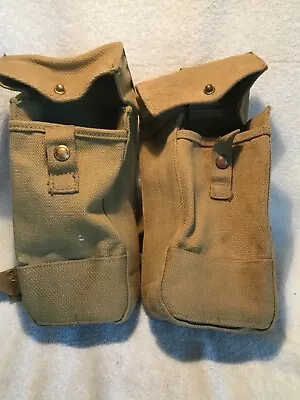 WW2 Canadian Army P-37 Web Auxiliary Pouches  • $55.42