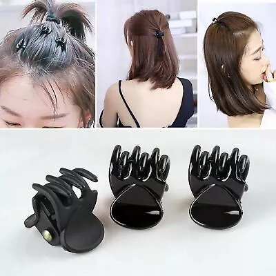 15 Mini Hair Claw Clips Clamps Small 1CM Plastic Black Hair Clip Grips Pins UK • £2.71