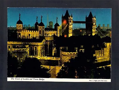 D5611 UK Floodlit Tower And Tower Bridge London John Hinde Postcard • $10.70